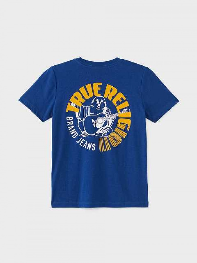 Camiseta True Religion Circle Trbj Seal Niños Azules | Colombia-PIYKMOU84