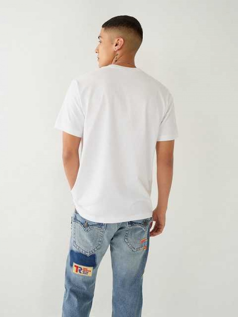 Camiseta True Religion Collegiate Patch Hombre Blancas | Colombia-OEPRZVX91