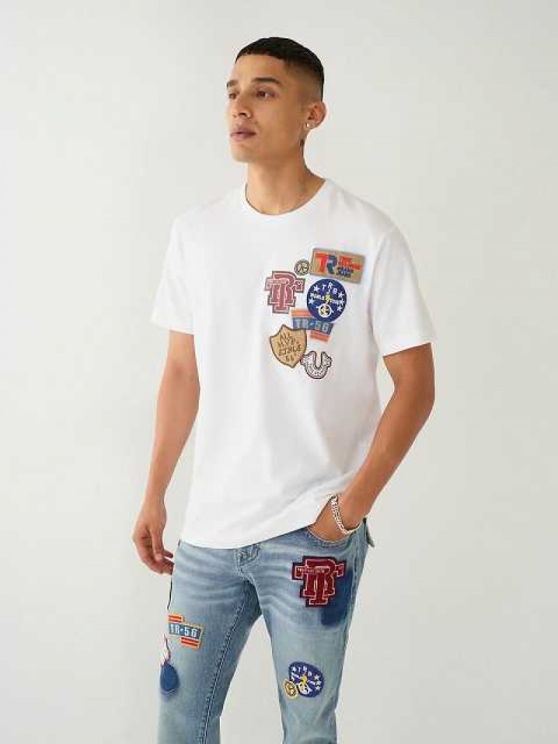 Camiseta True Religion Collegiate Patch Hombre Blancas | Colombia-OEPRZVX91