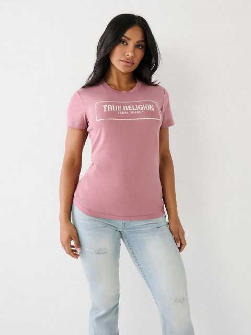 Camiseta True Religion Crystal Logo Mujer Moradas | Colombia-AXPUNGF83