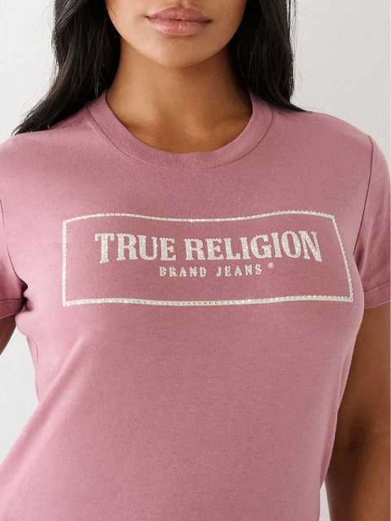 Camiseta True Religion Crystal Logo Mujer Moradas | Colombia-AXPUNGF83