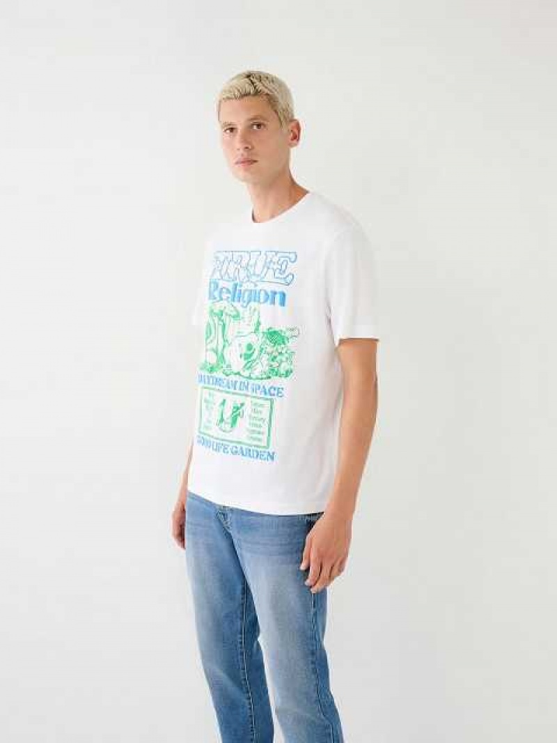 Camiseta True Religion Daydream Buddha Estampadas Relaxed Hombre Blancas | Colombia-NXTFUEC03