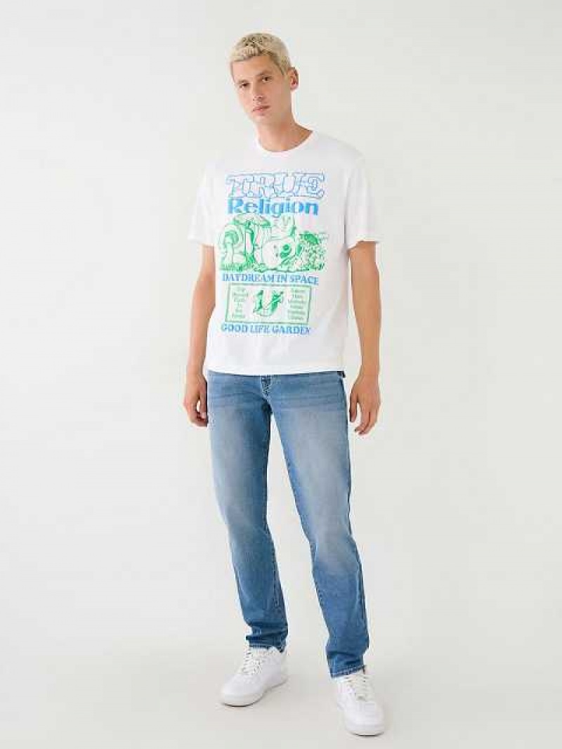 Camiseta True Religion Daydream Buddha Estampadas Relaxed Hombre Blancas | Colombia-NXTFUEC03