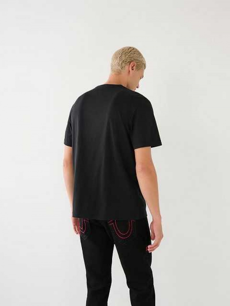 Camiseta True Religion Destination Sf Estampadas Relaxed Hombre Negras | Colombia-CVFXMKH09