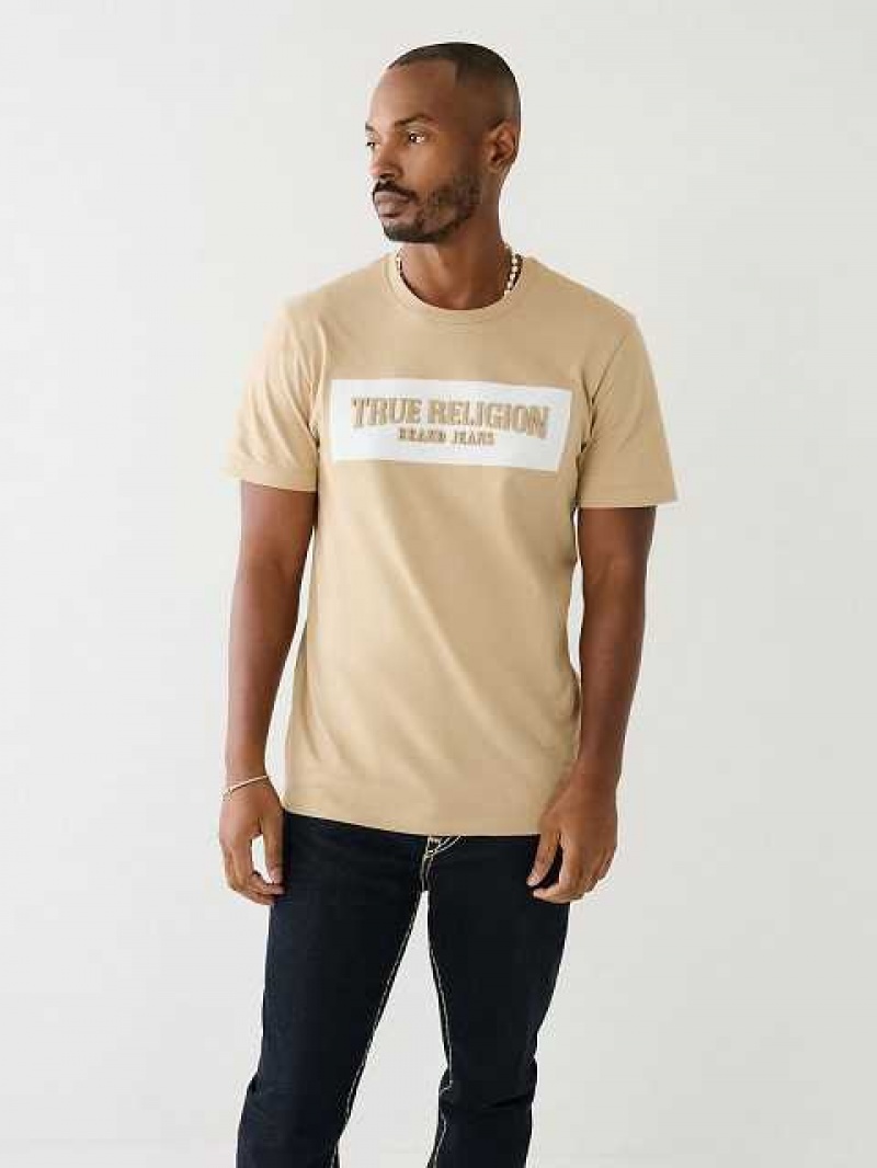 Camiseta True Religion Embossed Arch Logo Hombre Beige | Colombia-BNMVGQK84