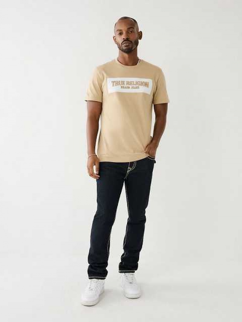 Camiseta True Religion Embossed Arch Logo Hombre Beige | Colombia-BNMVGQK84