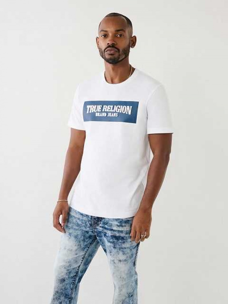 Camiseta True Religion Embossed Arch Logo Hombre Blancas | Colombia-CQKLJSP28