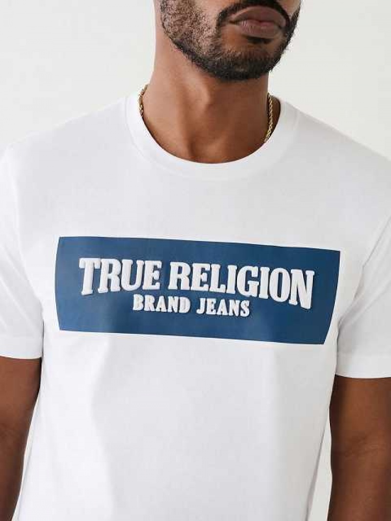 Camiseta True Religion Embossed Arch Logo Hombre Blancas | Colombia-CQKLJSP28