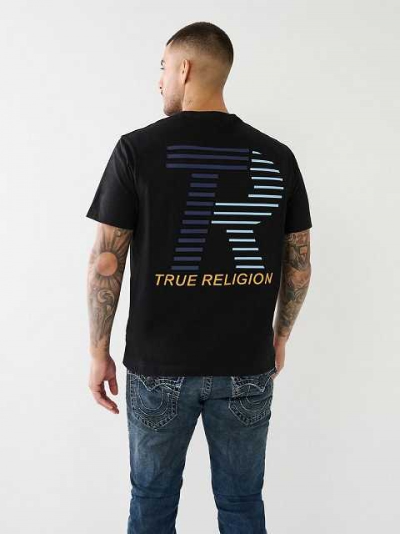 Camiseta True Religion Embossed Tr Logo Hombre Negras | Colombia-YLIOHAS87