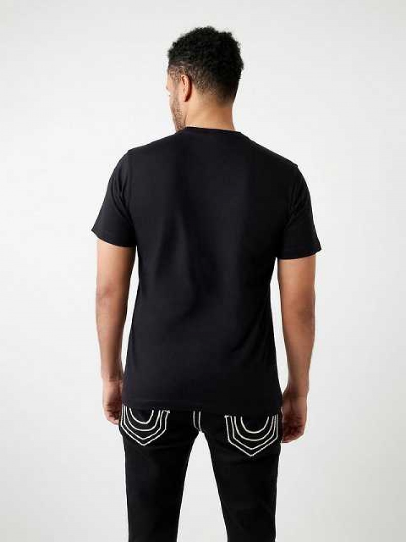 Camiseta True Religion Forro Logo Hombre Negras | Colombia-WSDMIAC71