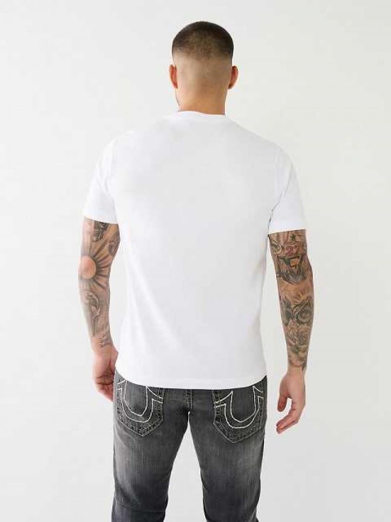 Camiseta True Religion Forro Logo Hombre Blancas | Colombia-LBDZCGP86