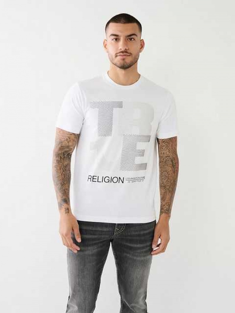 Camiseta True Religion Forro Logo Hombre Blancas | Colombia-LBDZCGP86