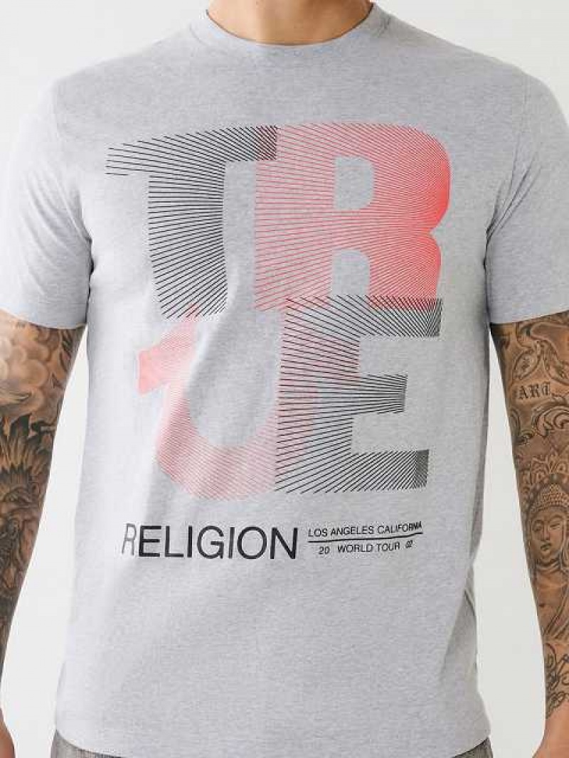 Camiseta True Religion Forro Logo Hombre Gris | Colombia-AUBSJWF95