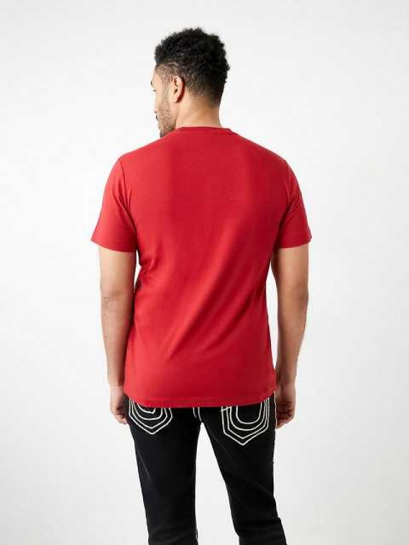 Camiseta True Religion Horseshoe Logo Corta Sleeve Hombre Rojas | Colombia-YKVDRMN36