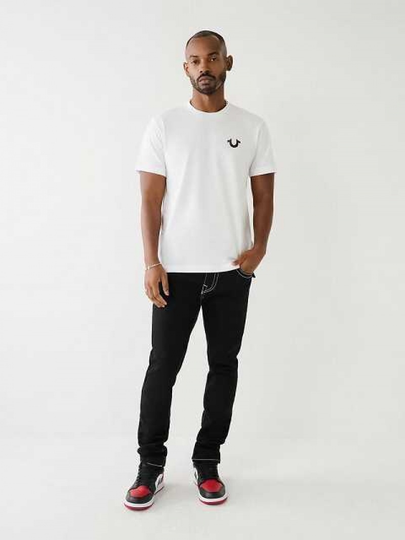 Camiseta True Religion Horseshoe Logo Crew Neck Hombre Blancas | Colombia-IXWREGB62