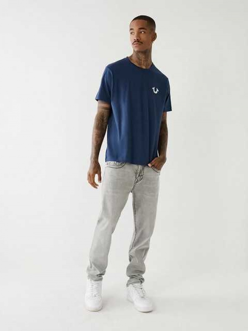 Camiseta True Religion Horseshoe Logo Crew Neck Hombre Azul Marino Azules | Colombia-NVTYBKF60