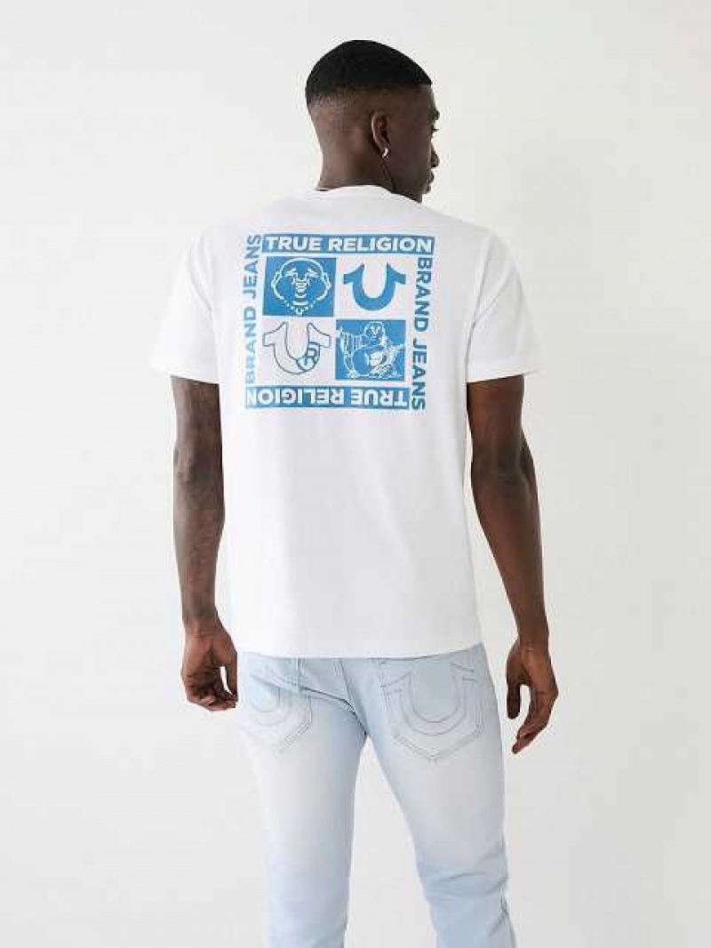 Camiseta True Religion Horseshoe Logo Hombre Blancas | Colombia-TAWCEFV02