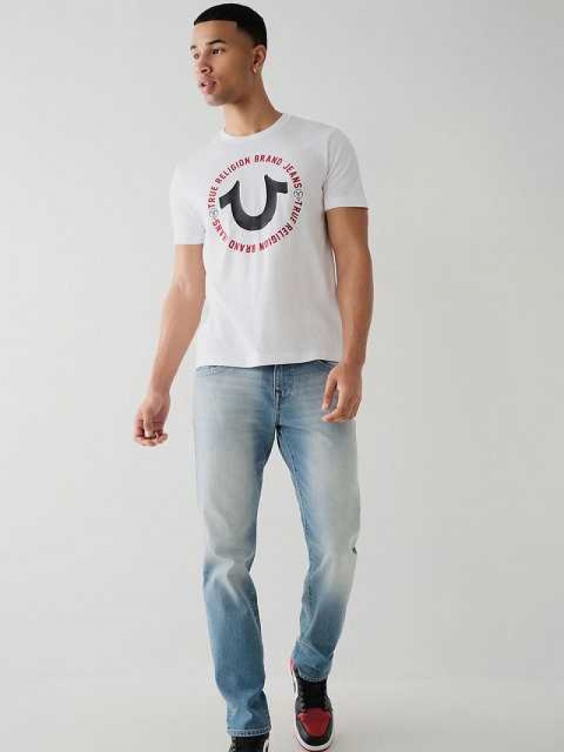 Camiseta True Religion Horseshoe Logo Hombre Blancas | Colombia-ETHAZKB31