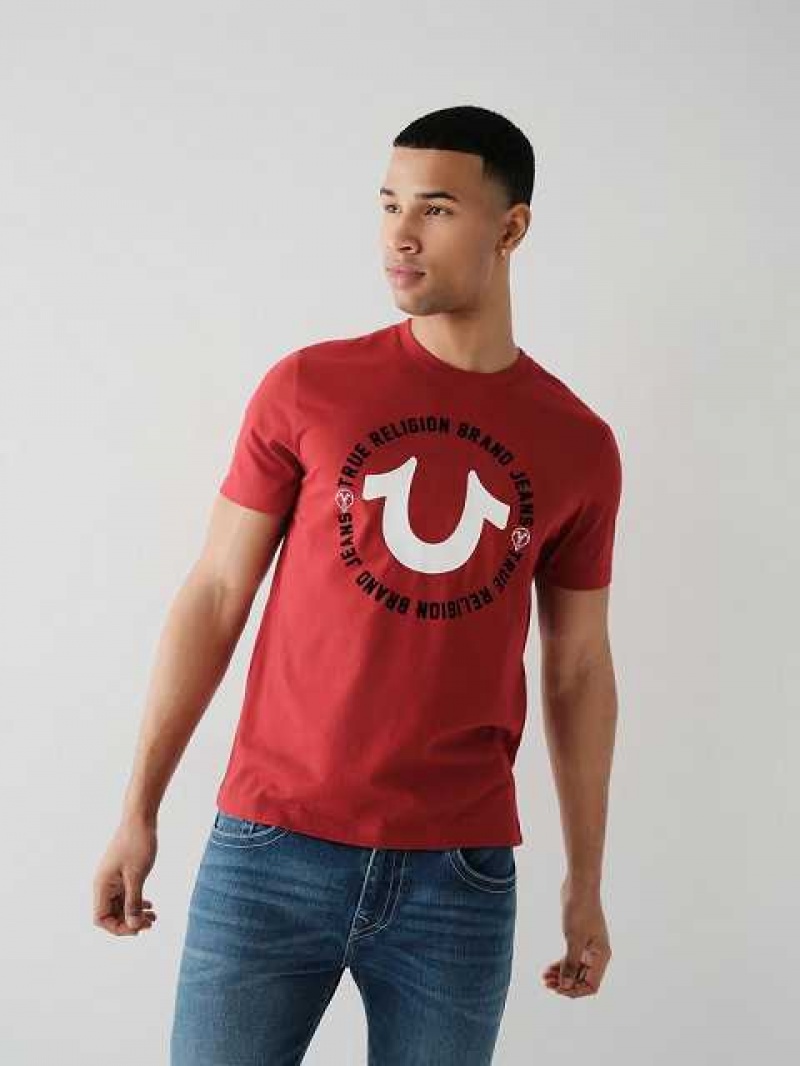 Camiseta True Religion Horseshoe Logo Hombre Rojas | Colombia-LGNJFAU47