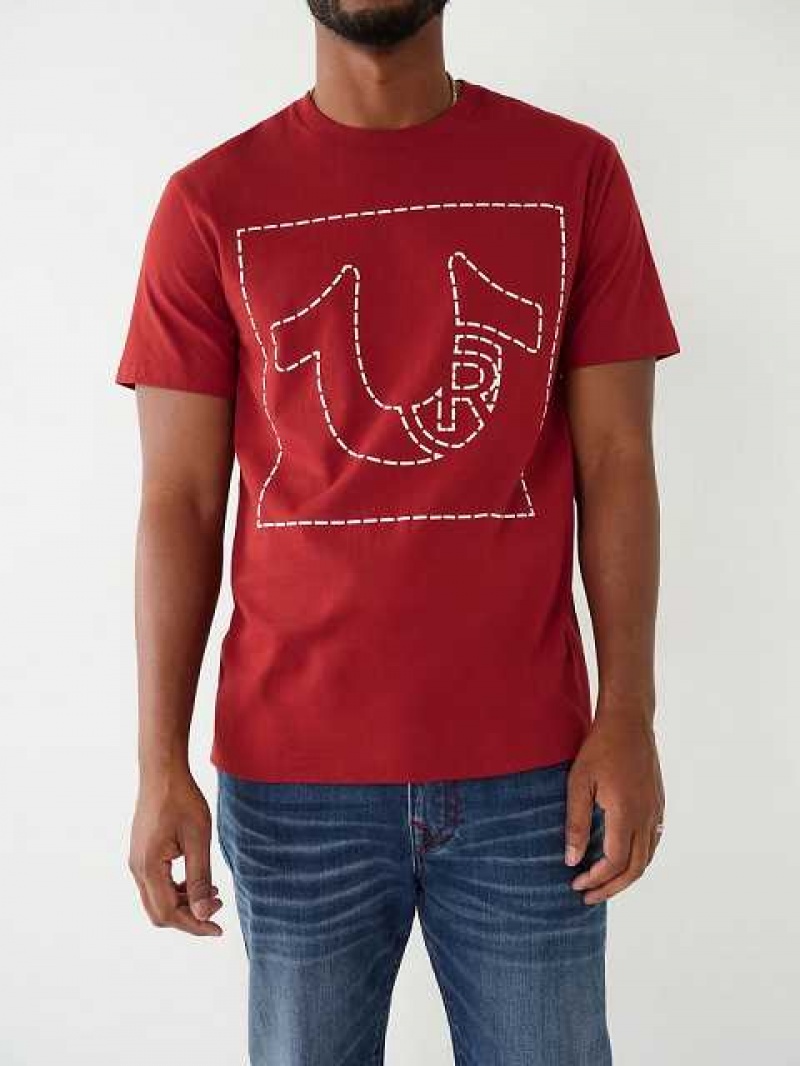 Camiseta True Religion Horseshoe Logo Hombre Rojas | Colombia-OQTXRFG49