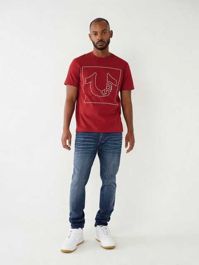 Camiseta True Religion Horseshoe Logo Hombre Rojas | Colombia-OQTXRFG49