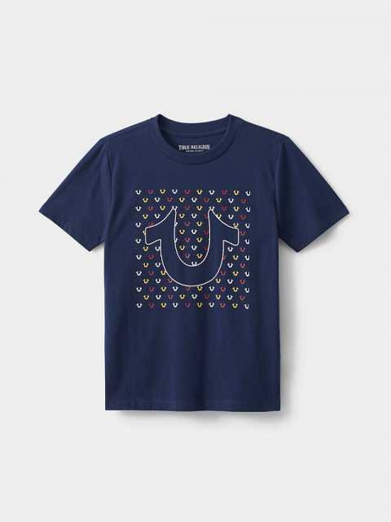 Camiseta True Religion Horseshoe Niños Azul Marino Azules | Colombia-UEYWFLI35