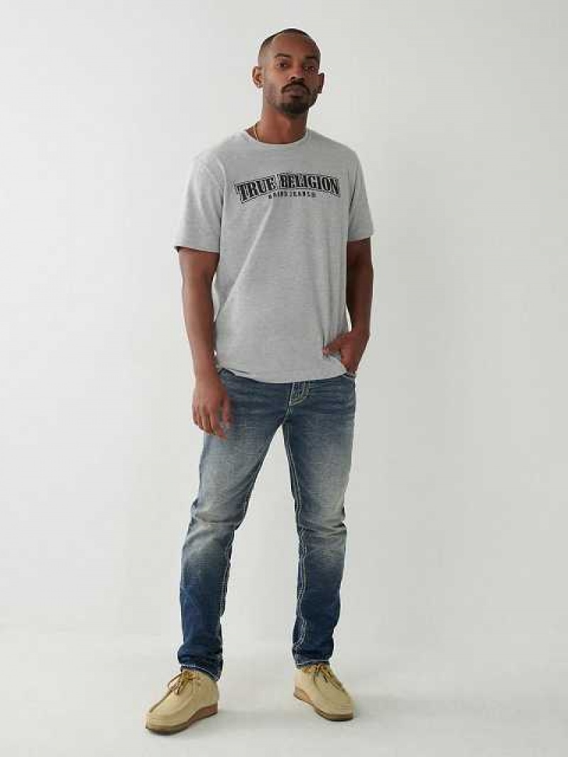 Camiseta True Religion Horseshoe Relaxed Hombre Gris | Colombia-MIYSPUR64