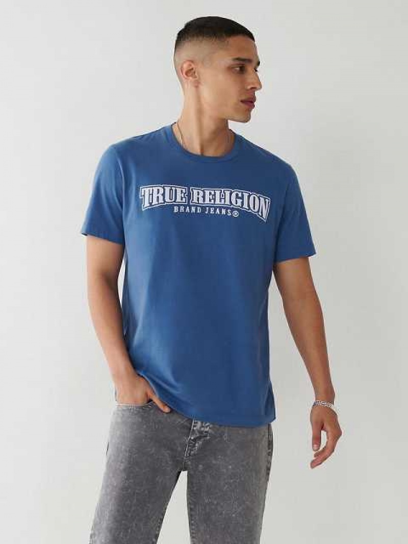 Camiseta True Religion Horseshoe Relaxed Hombre Azul Marino | Colombia-TUXRAGV08