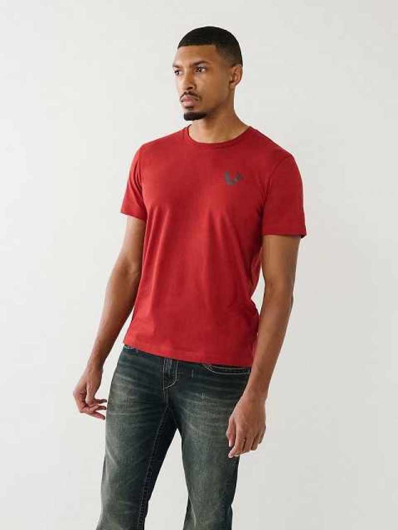 Camiseta True Religion Hs Tr Grid Crew Hombre Rojas | Colombia-ZMLAIUS01