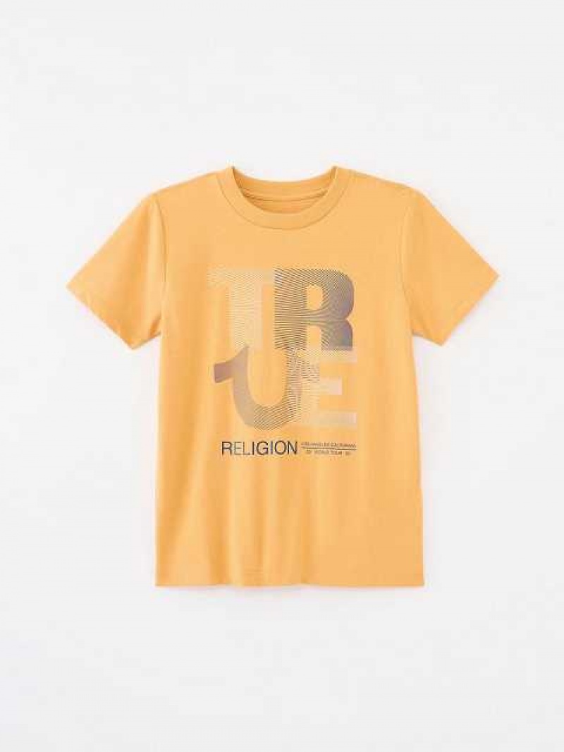 Camiseta True Religion Logo Niños Amarillo | Colombia-GLKFIAO75