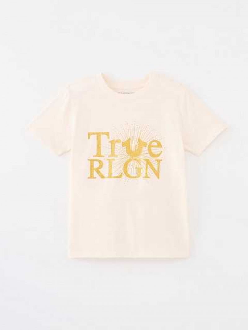 Camiseta True Religion Logo Niños Blancas | Colombia-XJRMQUY62