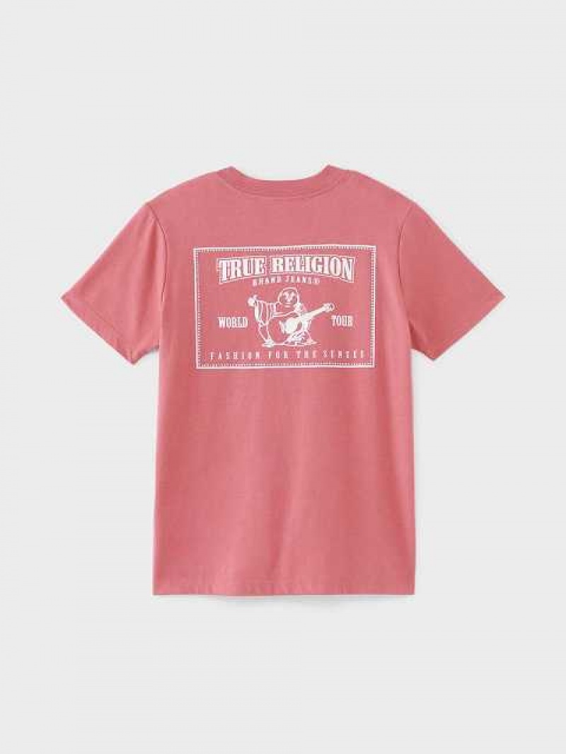 Camiseta True Religion Logo Niños Rosas | Colombia-GRULOHD59