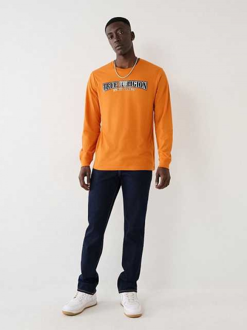 Camiseta True Religion Long Sleeve True Logo Hombre Autumn Maple | Colombia-SIWEFRM58