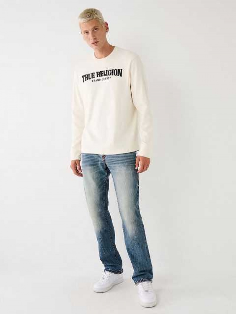 Camiseta True Religion Long Sleeve True Logo Hombre Blancas | Colombia-VXZMBCK13