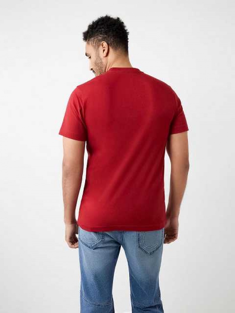 Camiseta True Religion Metallic Shattered Logo Hombre Rojas | Colombia-VLUTQZC07