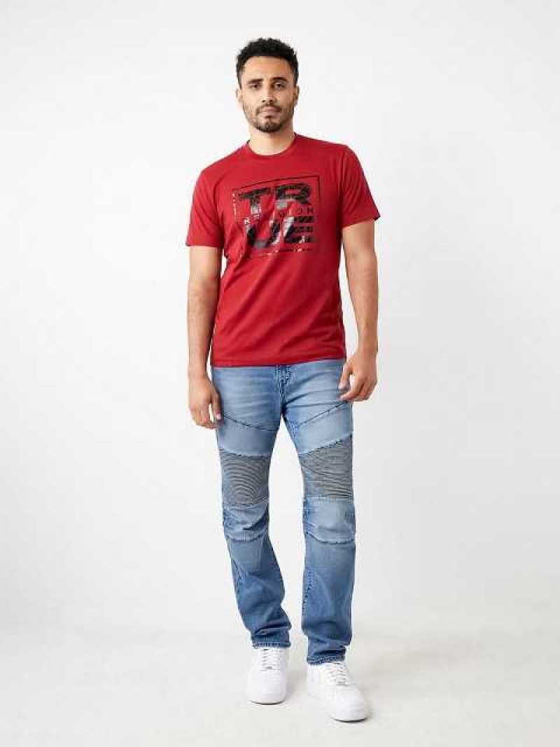 Camiseta True Religion Metallic Shattered Logo Hombre Rojas | Colombia-VLUTQZC07