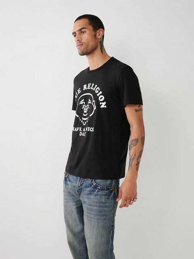 Camiseta True Religion Nice Day Hombre Negras | Colombia-TAFDXJP89