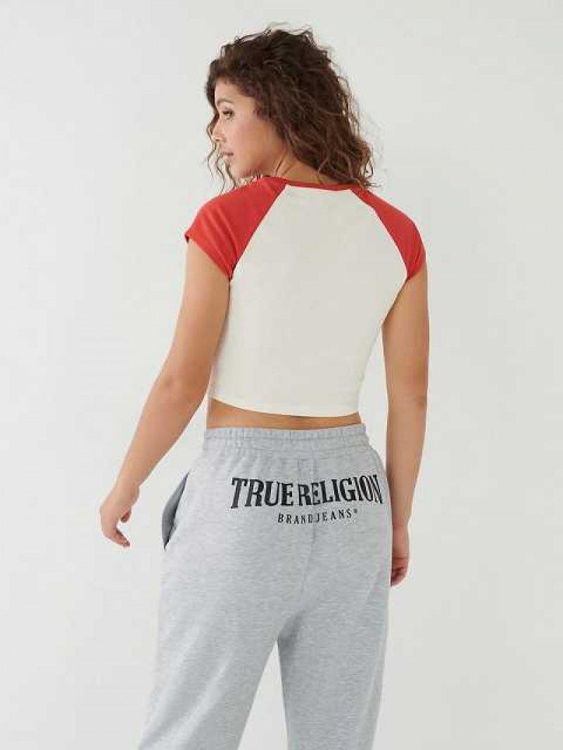 Camiseta True Religion Raglan Baby Mujer Blancas | Colombia-VOKEPNY24