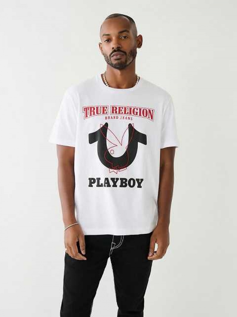 Camiseta True Religion Relaxed Big T Bunny Hombre Blancas | Colombia-ADBWEUQ19