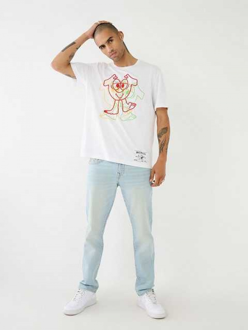 Camiseta True Religion Shoey Illusion Estampadas Relaxed Hombre Blancas | Colombia-XTIDYJB60