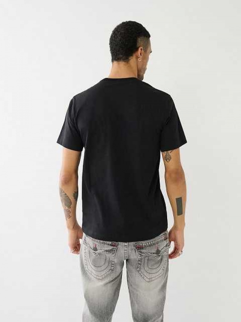 Camiseta True Religion Strike Horseshoe Logo Hombre Negras | Colombia-XKAIHYJ76