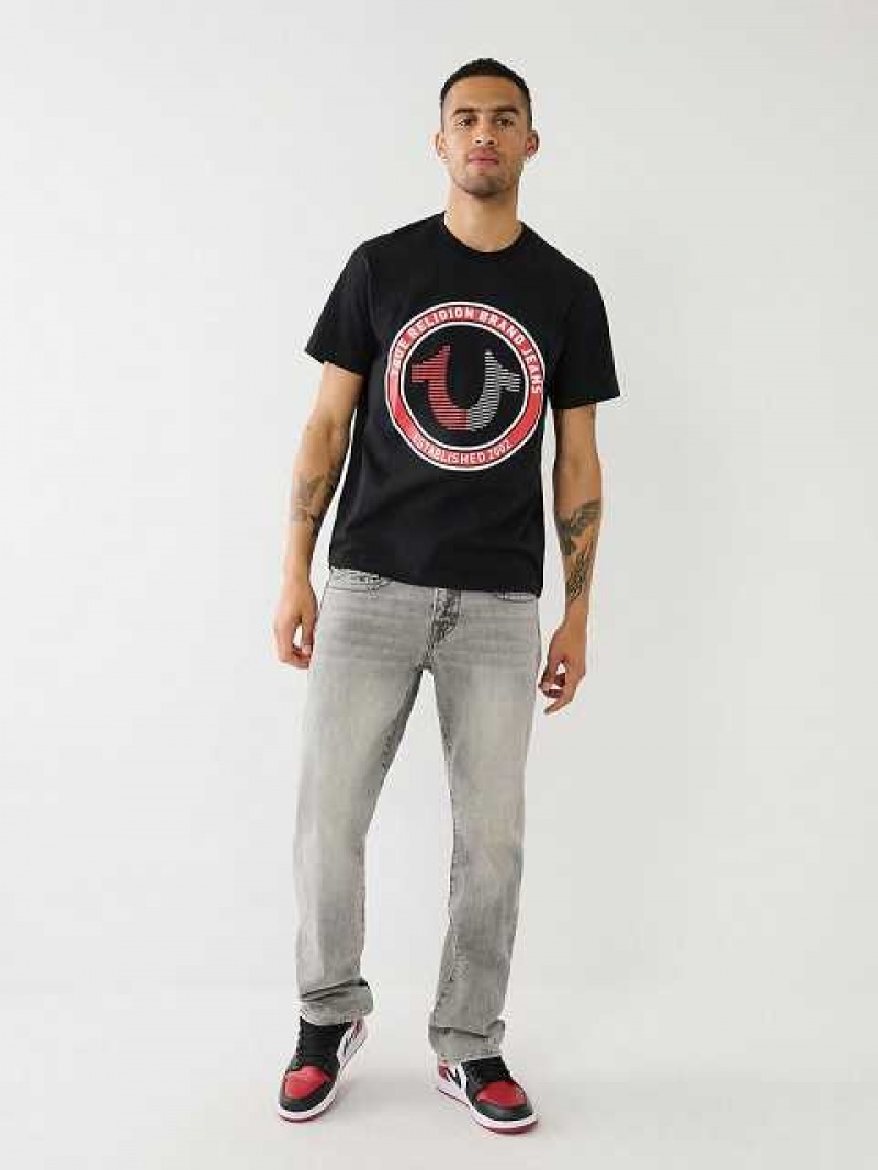 Camiseta True Religion Strike Horseshoe Logo Hombre Negras | Colombia-XKAIHYJ76