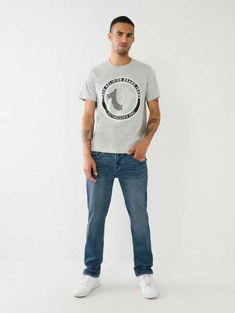 Camiseta True Religion Strike Horseshoe Logo Hombre Gris | Colombia-AGDMJKH02