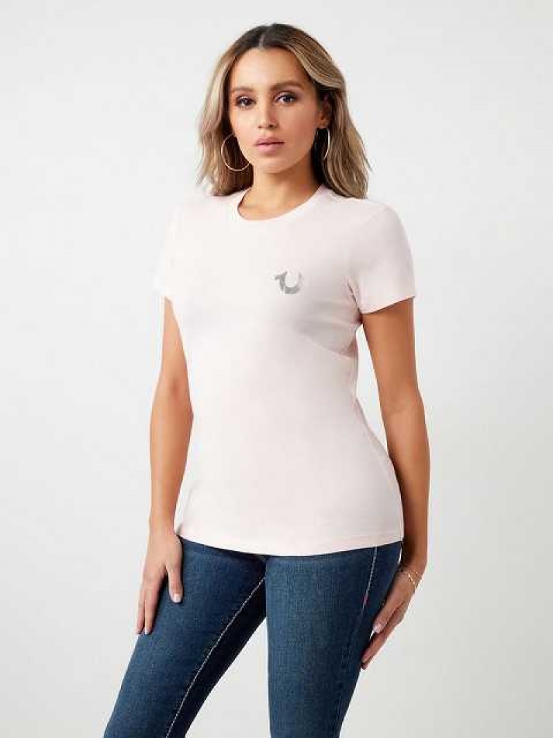 Camiseta True Religion Stud Location Estampadas Mujer Rosas | Colombia-EKUARTS61