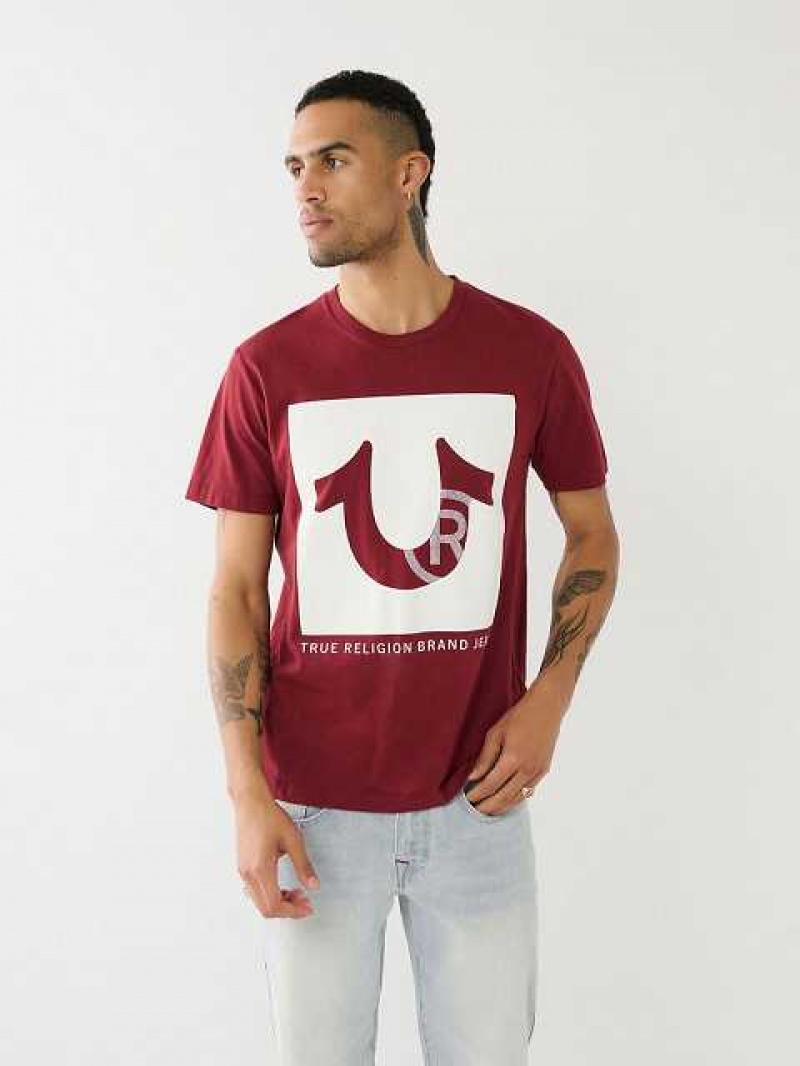 Camiseta True Religion Studded Logo Hombre Fucsia | Colombia-SMYRUVP70