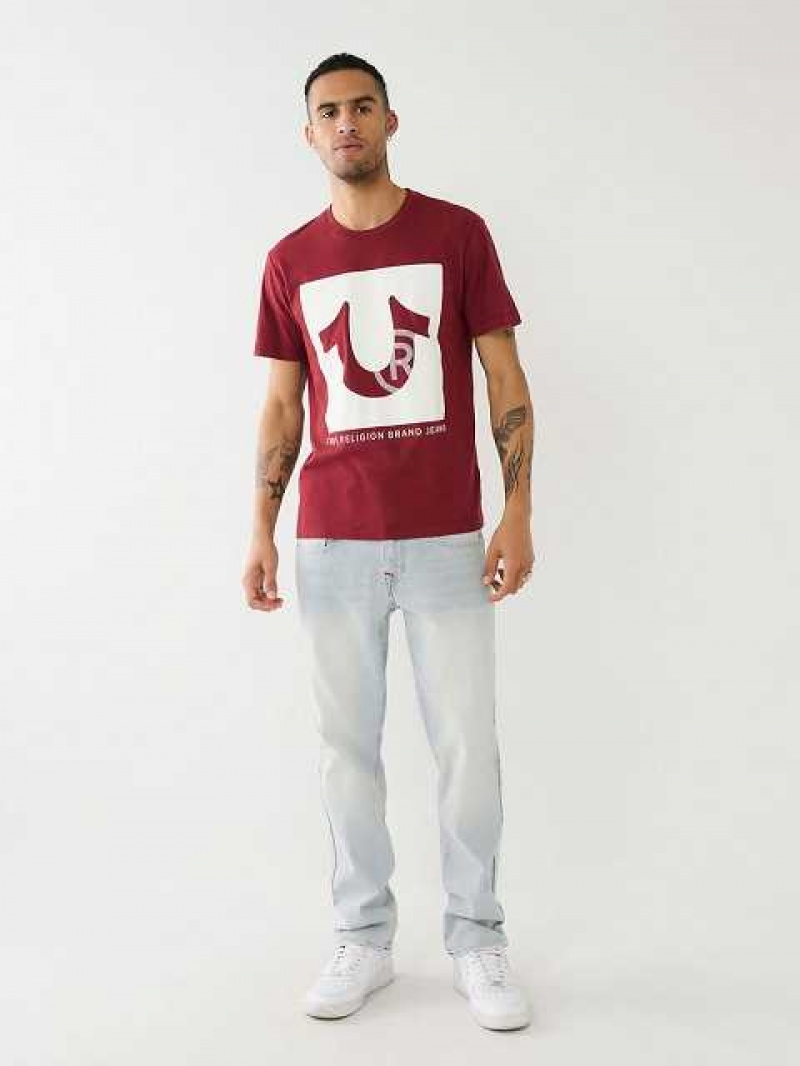 Camiseta True Religion Studded Logo Hombre Fucsia | Colombia-SMYRUVP70