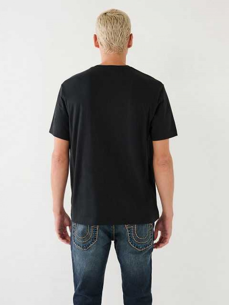 Camiseta True Religion Thermo Buddha Estampadas Relaxed Hombre Negras | Colombia-YTWCDHL25