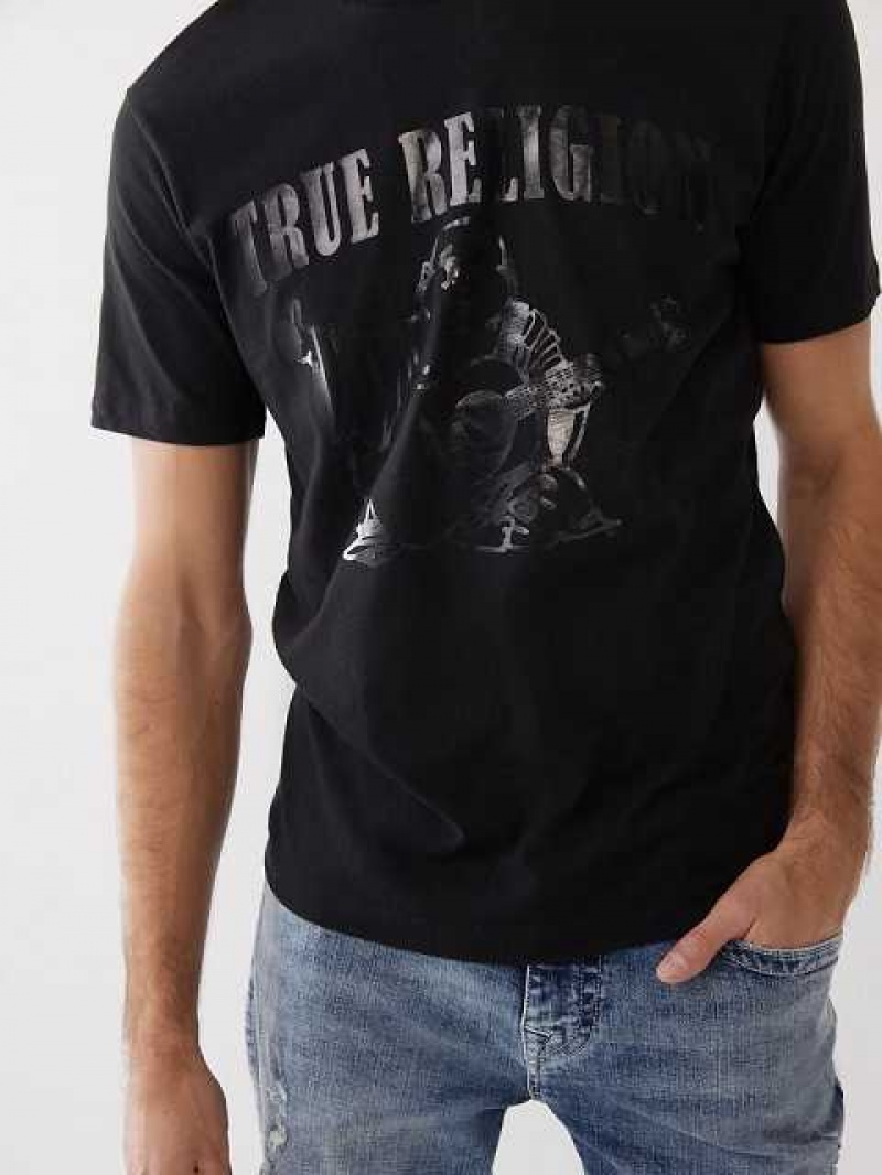 Camiseta True Religion Tonal Buddha Hombre Negras | Colombia-ZQMVJSI27