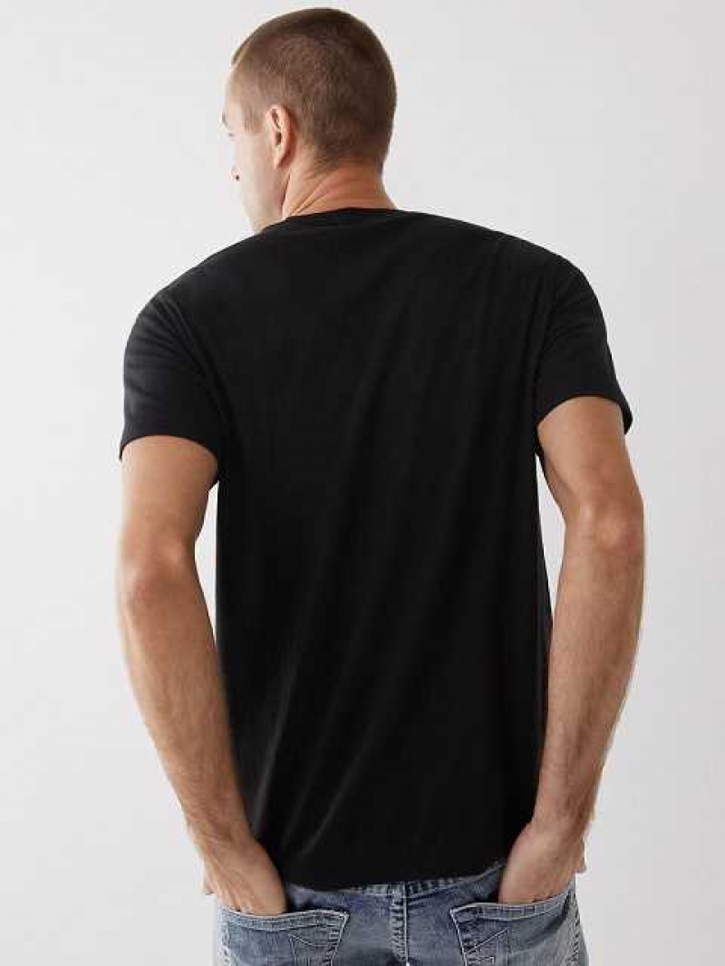 Camiseta True Religion Tonal Buddha Hombre Negras | Colombia-ZQMVJSI27