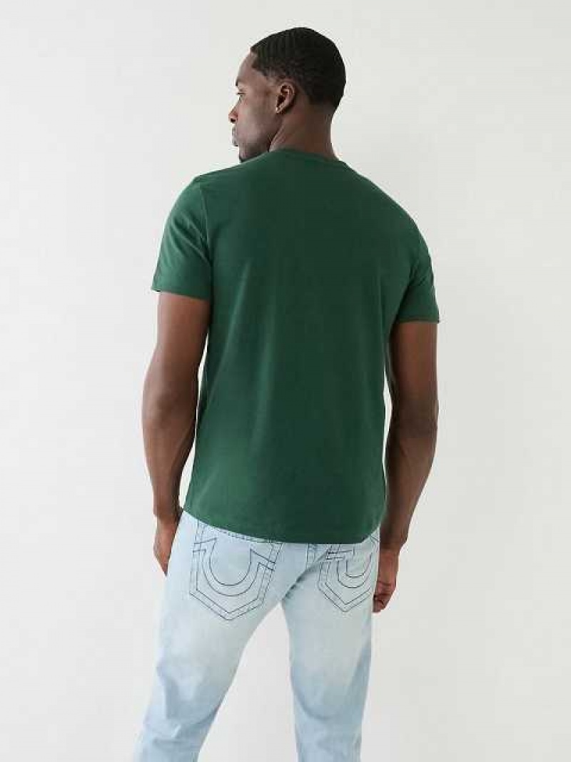 Camiseta True Religion Tr Buddha Logo Crew Neck Hombre Verde Marrones | Colombia-IKSJNLE82